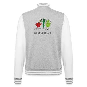 Denglish : Maintenant, nous avons la salade - légumes, légumes - Veste Teddy - gris chiné / blanc - Dos - Marisol (170cm)