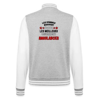 Les Meilleurs deviennent Ambulancier - Veste Teddy - gris chiné / blanc - Dos - Marisol (170cm)