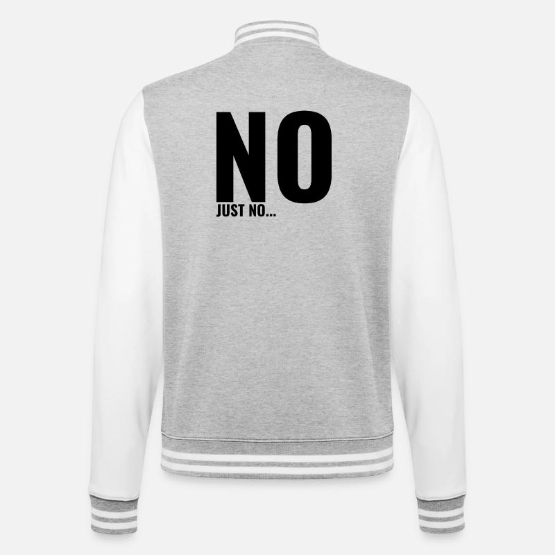 Nein, einfach nein - College-Sweatjacke - Grau meliert/Weiß
