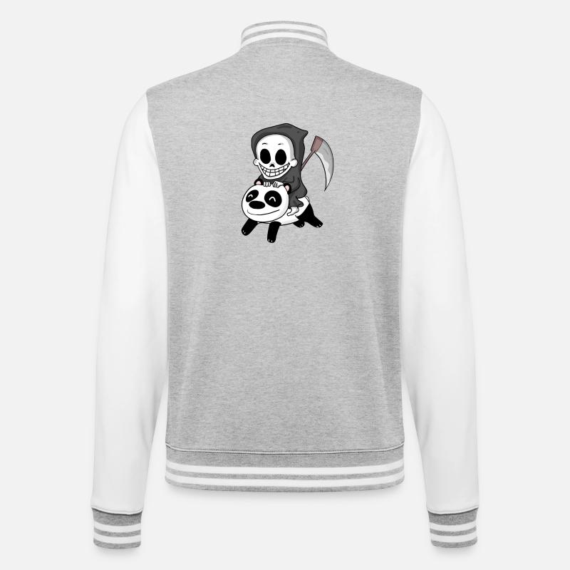Grim Reaper Panda - College Sweat Jacket - heather grey/white
