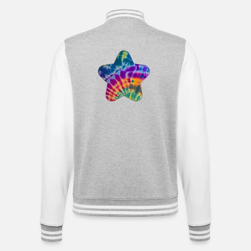 Groovy Tie Dye Star - Veste Teddy - gris chiné / blanc