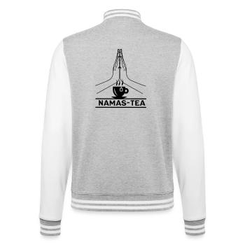 Namas-thé - Veste Teddy - gris chiné / blanc - Dos - Marisol (170cm)