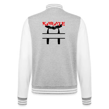 Black belt karate - College Sweat Jacket - heather grey/white - Back - Marisol (170cm)