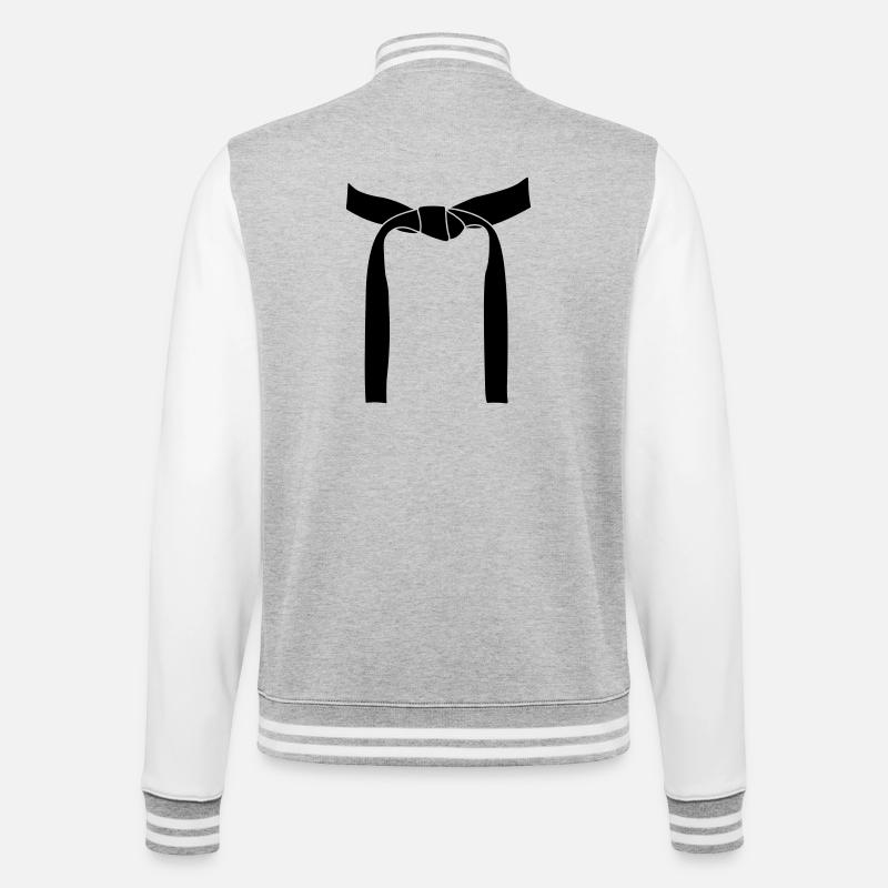 Kampfsportband oder Obi - College-Sweatjacke - Grau meliert/Weiß