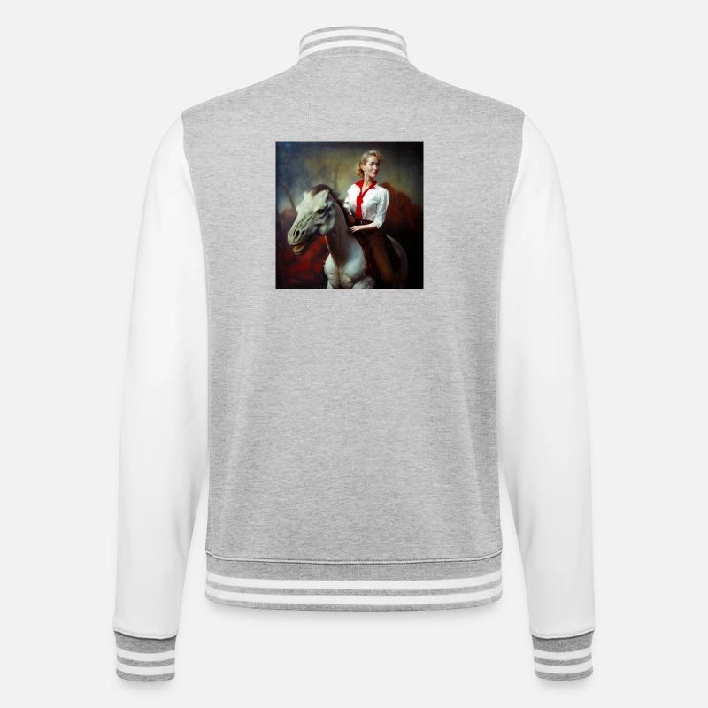 Prüfstandsfahrer 01 - College-Sweatjacke - Grau meliert/Weiß