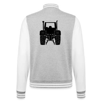 Farm Tractor Rear - College Sweat Jacket - heather grey/white - Back - Marisol (170cm)