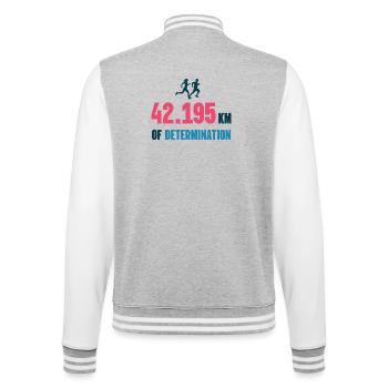 Marathon - 42 195 km de détermination - Veste Teddy - gris chiné / blanc - Dos - Marisol (170cm)