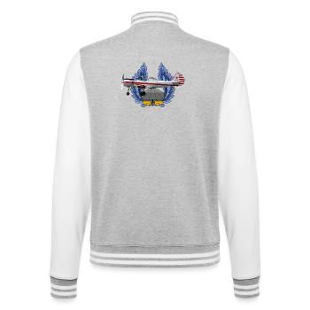 Yak-52 - College Sweat Jacket - heather grey/white - Back - Marisol (170cm)