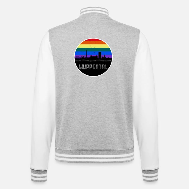 Wuppertal Skyline Arc-en-ciel - Veste Teddy - gris chiné / blanc