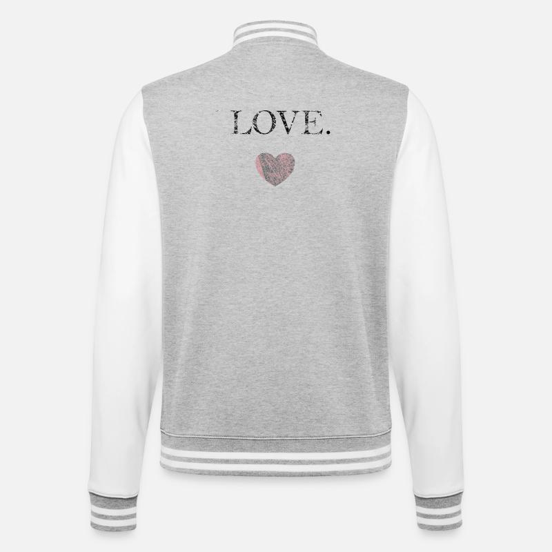 FÜR SIE - College-Sweatjacke - Grau meliert/Weiß