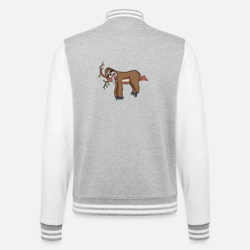 Sleeping sloth - College Sweat Jacket - heather grey/white