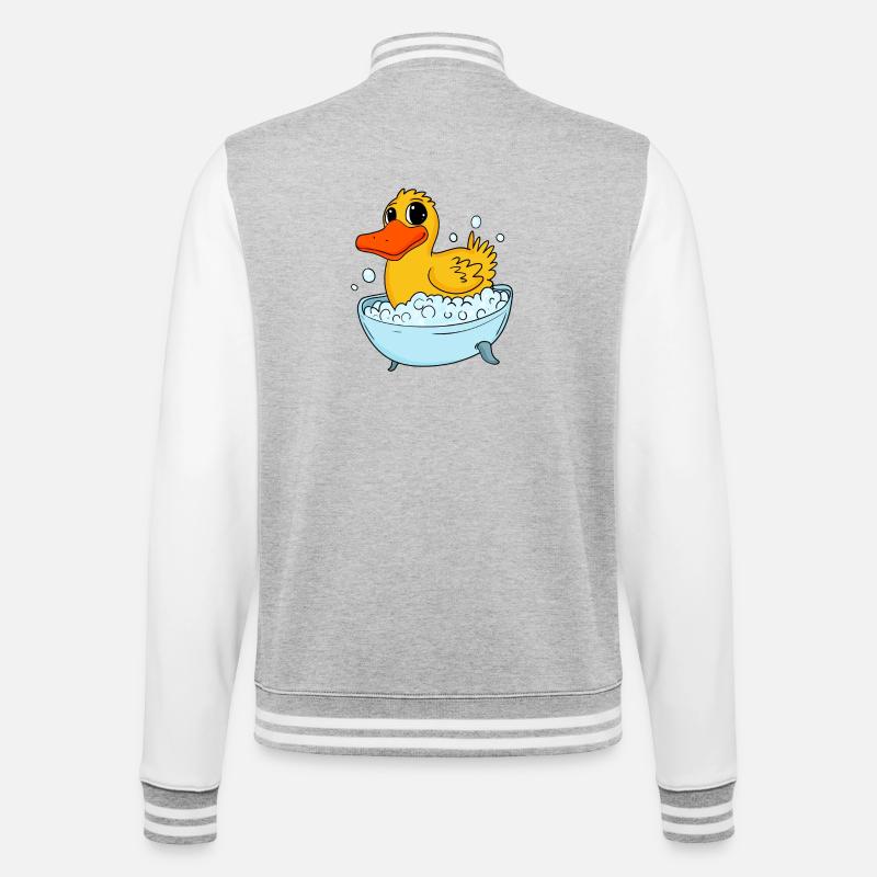 Duck bathing duck bathing - College Sweat Jacket - heather grey/white