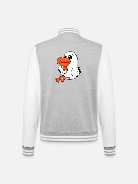 Seagull family - seagull with baby - College Sweat Jacket - heather grey/white
