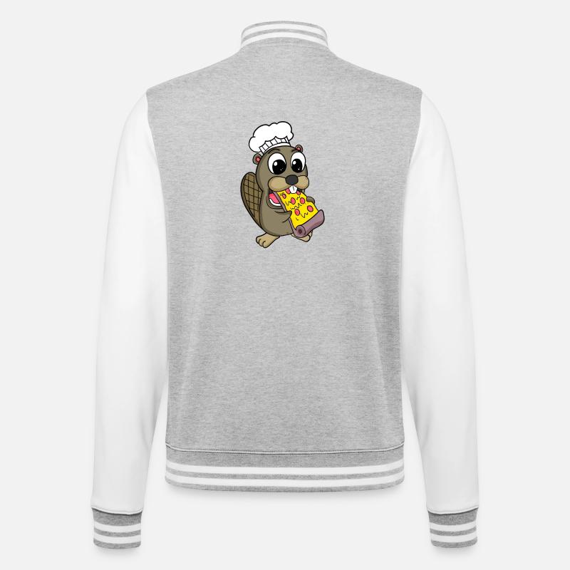 Pizza au castor gourmet - Veste Teddy - gris chiné / blanc