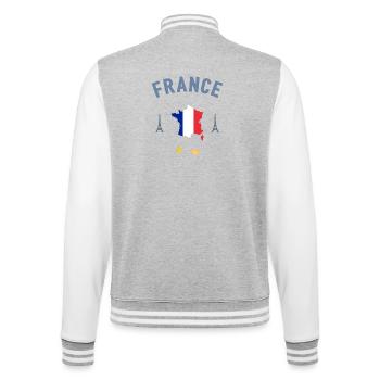 Frankreich - College-Sweatjacke - Grau meliert/Weiß - Hinten - Marisol (170cm)