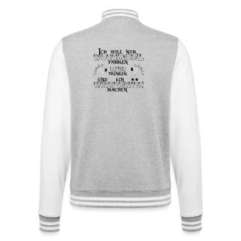 Wohnmobil Bier Nickerchen Camping - College-Sweatjacke - Grau meliert/Weiß - Hinten - Marisol (170cm)