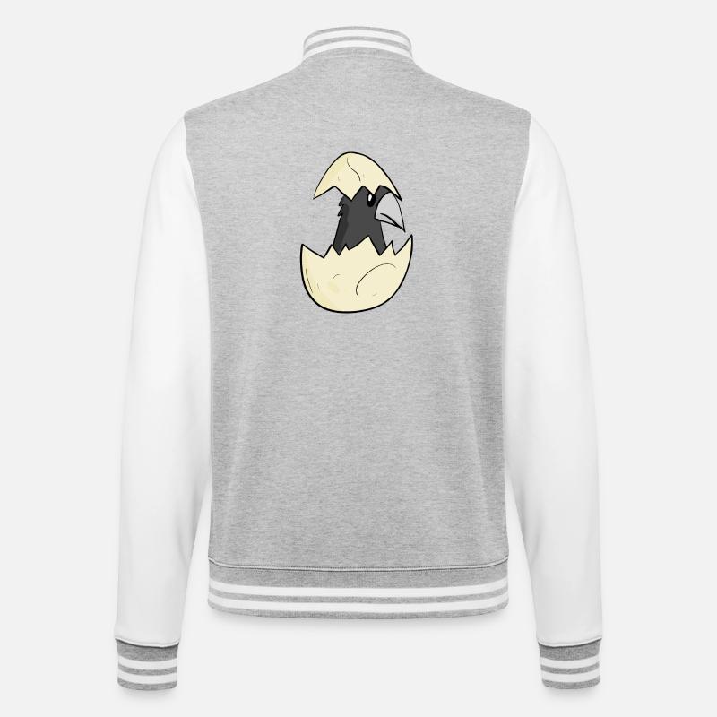 Bébé corbeau - Veste Teddy - gris chiné / blanc