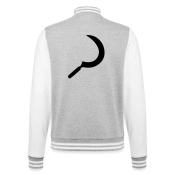 Image de l’ombre de faucille - Veste Teddy - gris chiné / blanc - Dos - Marisol (170cm)