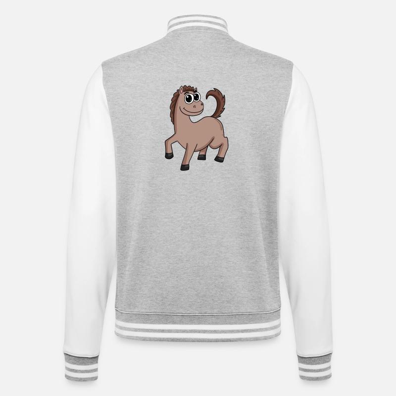 Pferd Pferdebesitzer - College-Sweatjacke - Grau meliert/Weiß