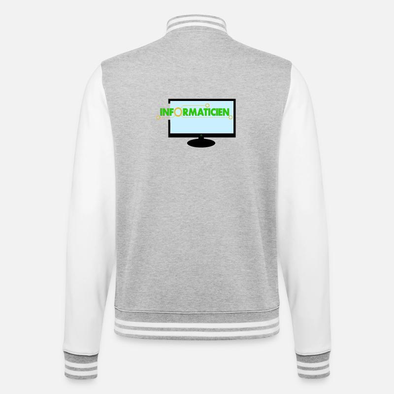 Computer scientist - College Sweat Jacket - heather grey/white