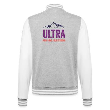 Ultra Running - Run Long. Run Strong. - College Sweat Jacket - heather grey/white - Back - Marisol (170cm)