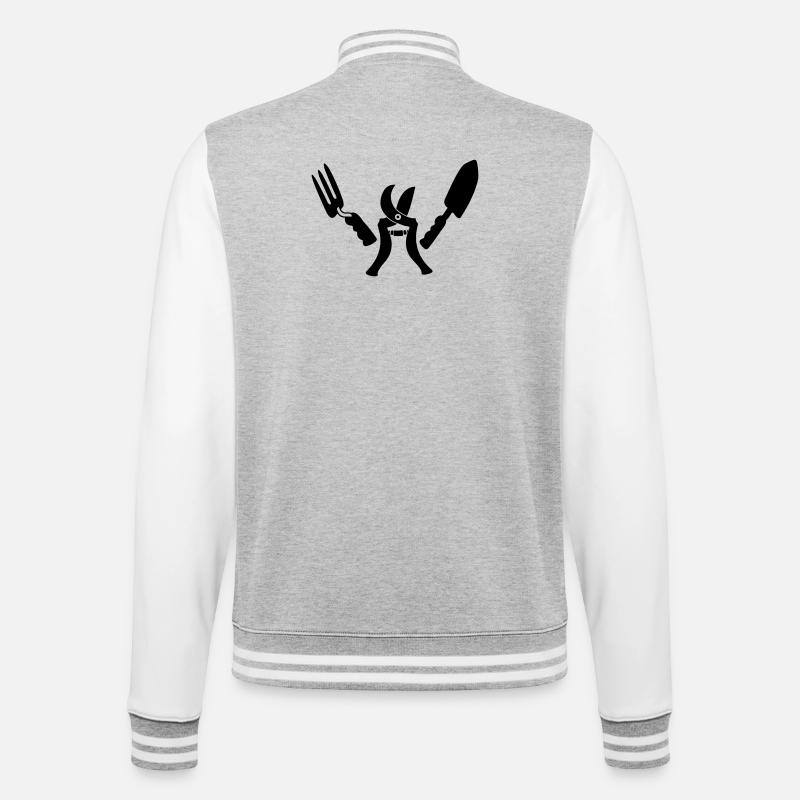 Gartengärtner bereit - College-Sweatjacke - Grau meliert/Weiß