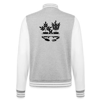 Garden gardener tools two plants - College Sweat Jacket - heather grey/white - Back - Marisol (170cm)