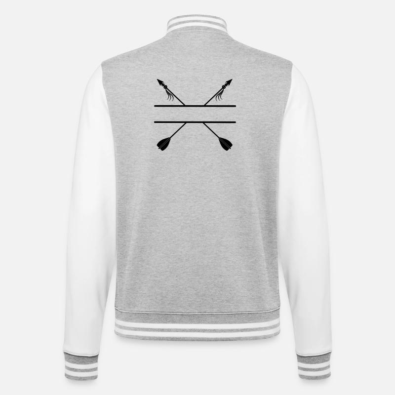 Wikingerpfeile Bogenschießen - College-Sweatjacke - Grau meliert/Weiß