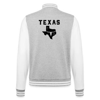 Carte du Texas - Veste Teddy - gris chiné / blanc - Dos - Marisol (170cm)