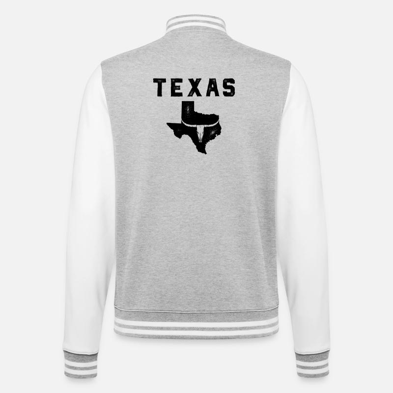Texas map - College Sweat Jacket - heather grey/white