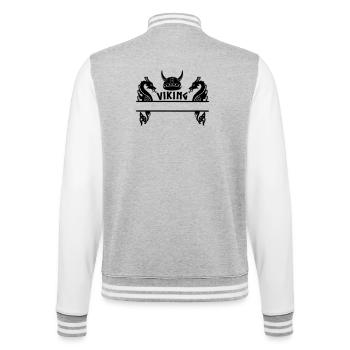 Namensschild des Wikingerdrachenhelms - College-Sweatjacke - Grau meliert/Weiß - Hinten - Marisol (170cm)
