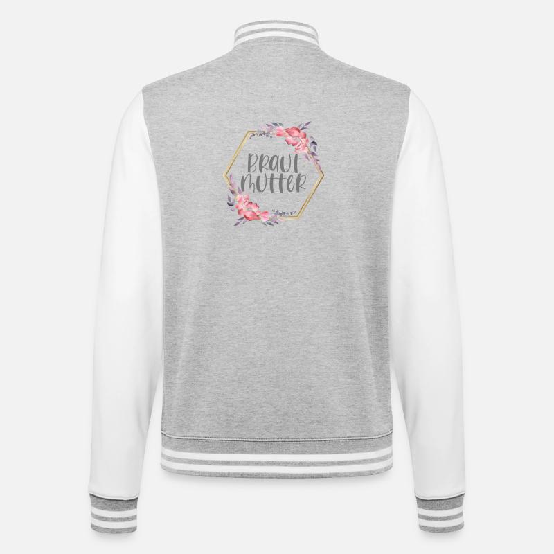 Brautmutter Verlobung Boho Team Bride Geschenk - College-Sweatjacke - Grau meliert/Weiß