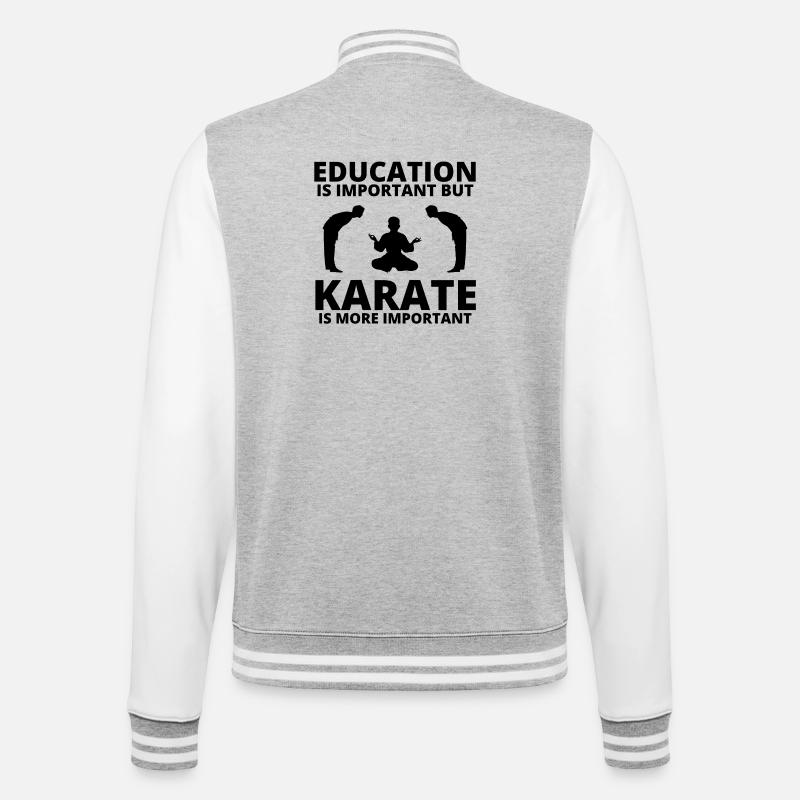 karate, karate fan, karate classes - College Sweat Jacket - heather grey/white