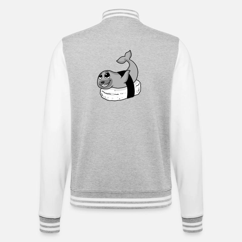 Sushi - Veste Teddy - gris chiné / blanc