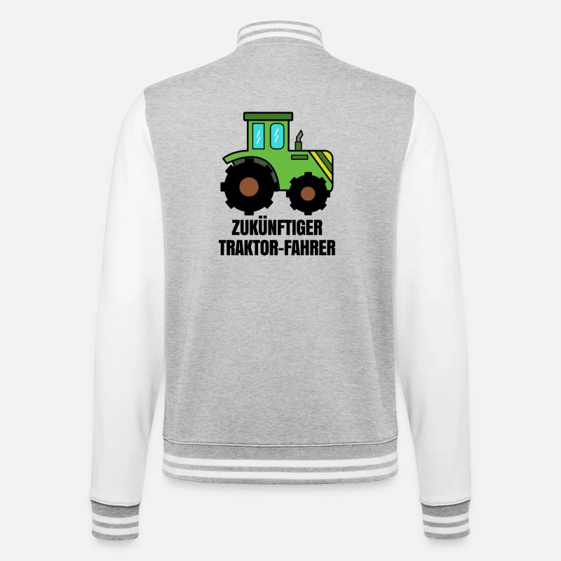 Traktor Nutzfahrzeug Landwirtschaft Statement Feld - College-Sweatjacke - Grau meliert/Weiß