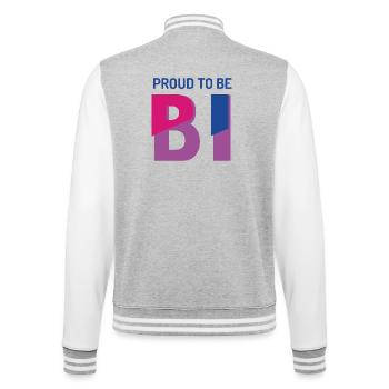 Proud To Be Bisexual - College Sweat Jacket - heather grey/white - Back - Marisol (170cm)