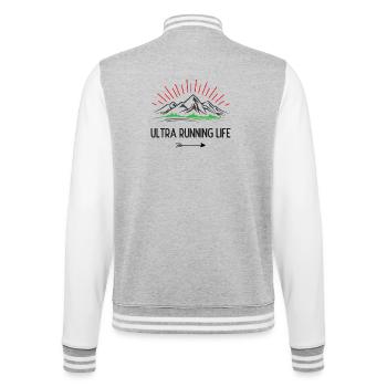 Ultra-Laufleben - College-Sweatjacke - Grau meliert/Weiß - Hinten - Marisol (170cm)