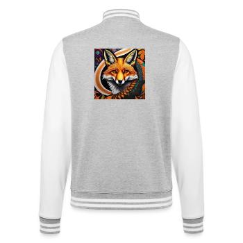 Fuchs - College-Sweatjacke - Grau meliert/Weiß - Hinten - Marisol (170cm)