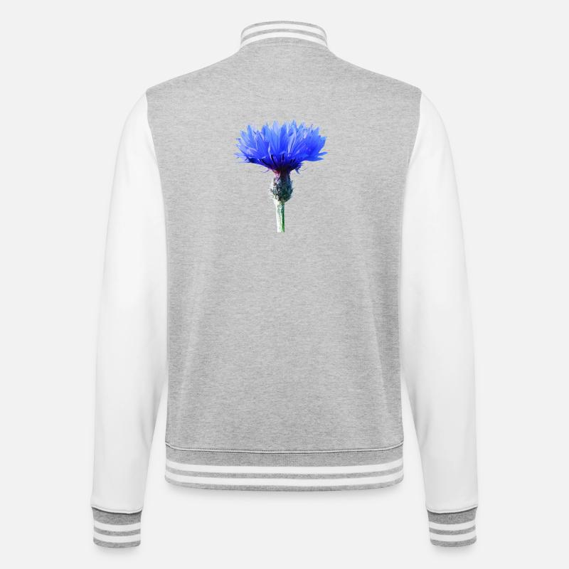 Kornblume - College-Sweatjacke - Grau meliert/Weiß