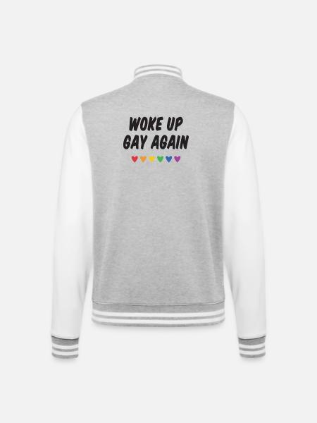 Wieder aufgewacht - Pride Month - College-Sweatjacke - Grau meliert/Weiß