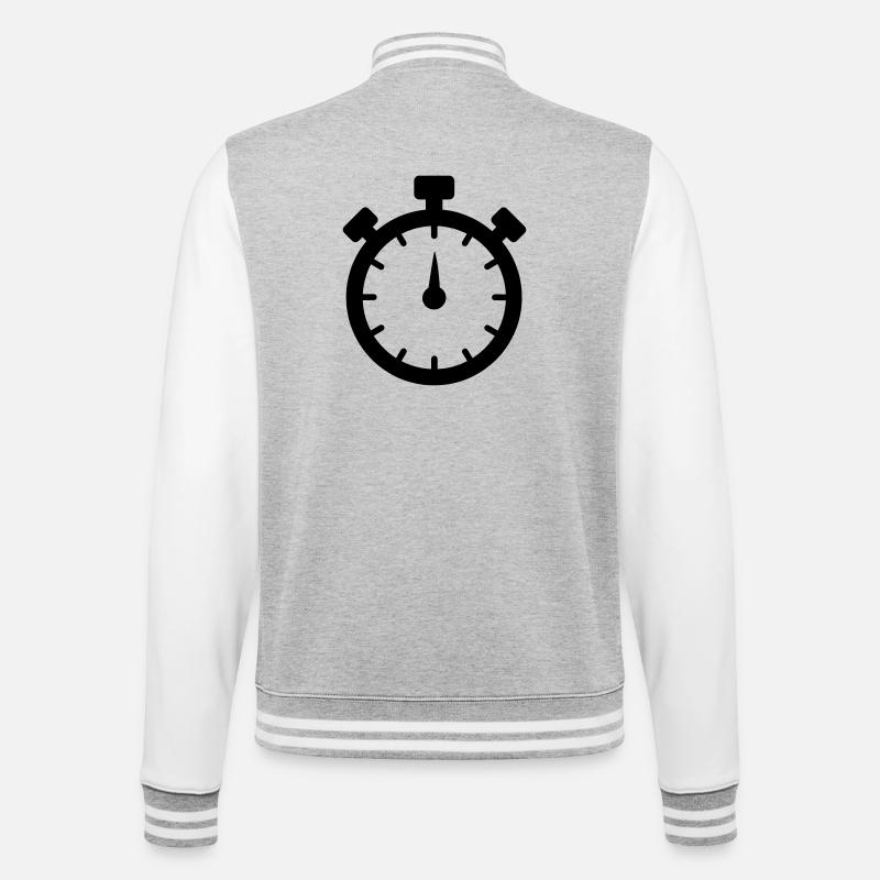 Cronómetro 2 - Cazadora universitaria - gris jaspeado/blanco