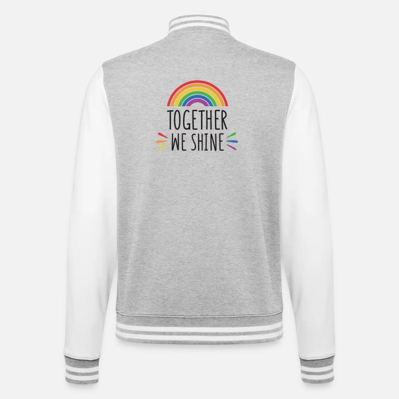Pride Month - Together We Shine - College Sweat Jacket - heather grey/white