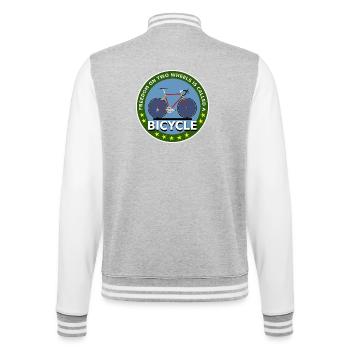 Fahrrad, Rennrad, ultimative Freiheit, Radtour - College-Sweatjacke - Grau meliert/Weiß - Hinten - Marisol (170cm)