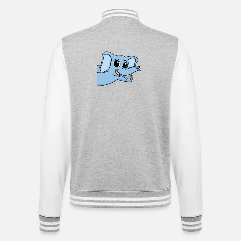 Salutation des éléphants - Veste Teddy - gris chiné / blanc