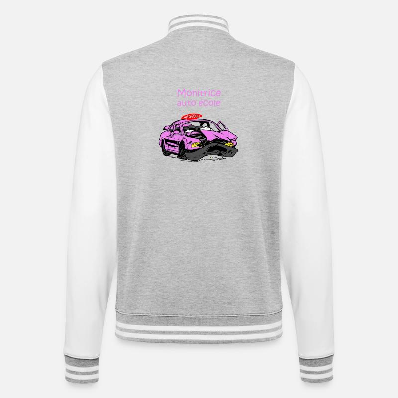 Monitrice auto-école - Veste Teddy - gris chiné / blanc