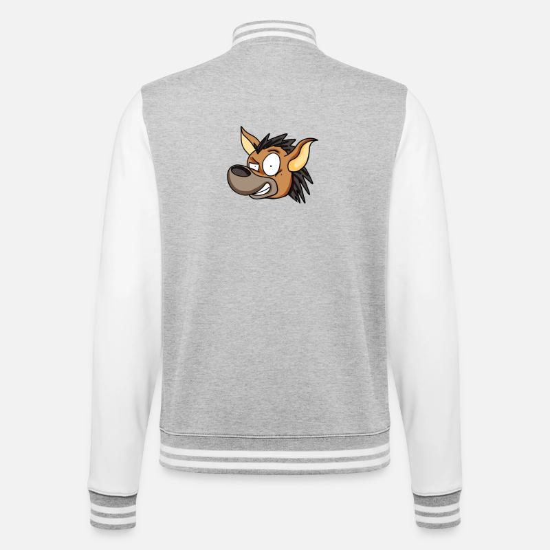 Hyena - College Sweat Jacket - heather grey/white