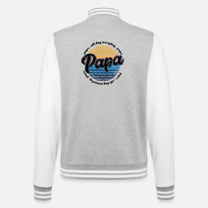 Papa Retro Sunset Script - College Sweat Jacket - heather grey/white