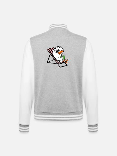 Gull - College Sweat Jacket - heather grey/white