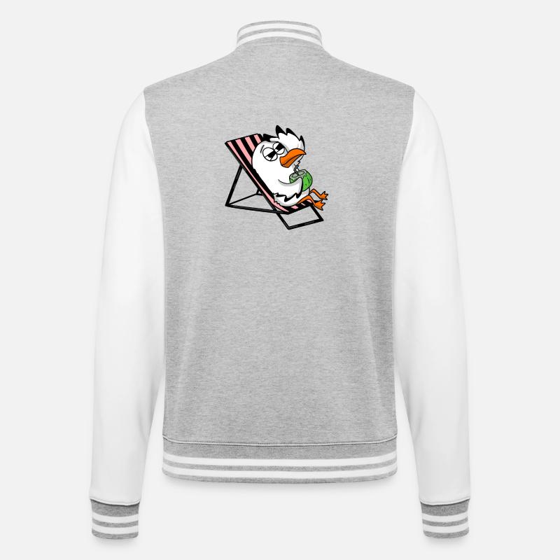 Mouette - Veste Teddy - gris chiné / blanc