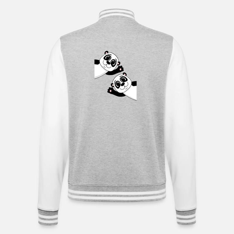 Pandas mignons - Veste Teddy - gris chiné / blanc
